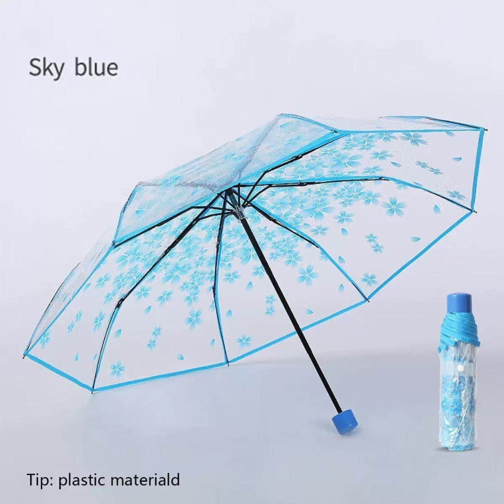 Transparent Cherry Blossom Folding Umbrella